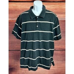 Men's Blue By Pronto Uoma Striped Polo Shirt Sz XXL Gray Striped Short Sleeve
